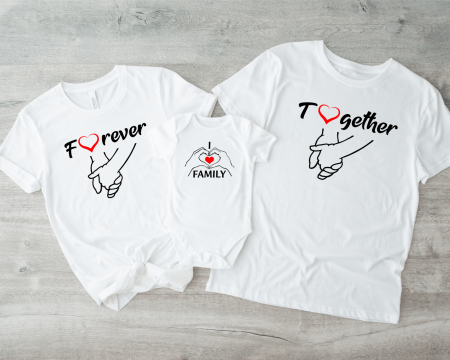 Seturi personalizate băieți - Set tricouri personalizate familie - Forever together