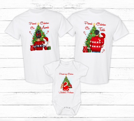 Tricouri personalizate familie - Set tricouri personalizate pentru Crăciun - Model 2