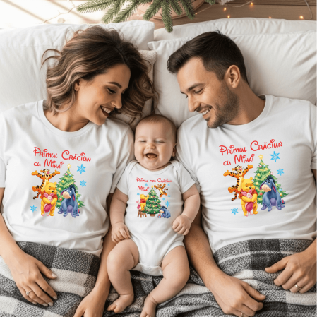 Tricouri personalizate familie - Set tricouri personalizate pentru Crăciun - Winnie the Pooh - M16