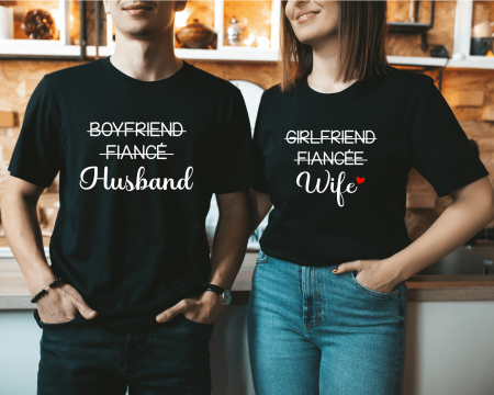 Tricouri - Set tricouri personalizate pentru cuplu - Husband & Wife