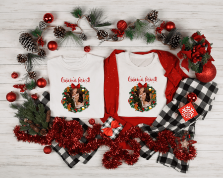 Tricouri personalizate cuplu - Set tricouri personalizate pentru cuplu - Poză și mesaj