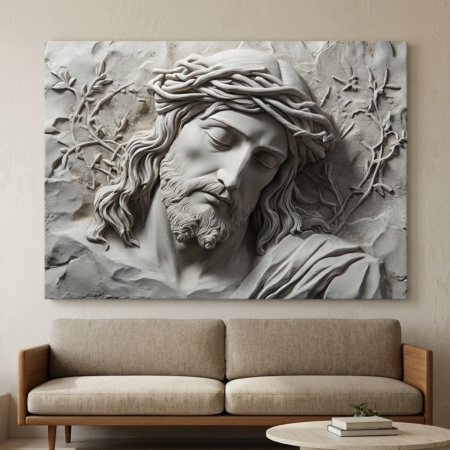 Tablouri canvas - Tablou canvas pânză - Chipul lui Iisus cu Coroana de Spini