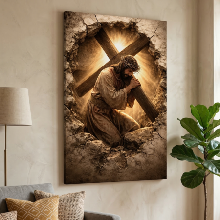 Tablouri canvas - Tablou canvas pânză - Iisus purtând Crucea