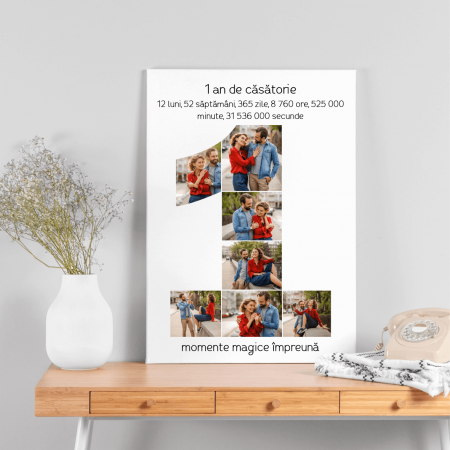Tablouri canvas personalizate pe pânză - Tablou canvas personalizat pe pânză - Aniversare 1 an