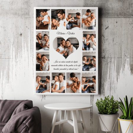 Tablouri canvas personalizate pe pânză - Tablou canvas personalizat pe pânză cu 13 poze și text