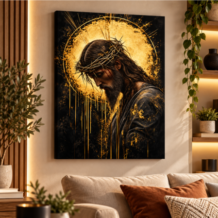 Tablouri canvas - Tablou canvas personalizat pe pânză - Iisus cu Coroana de Spini – Patimile lui Hristos