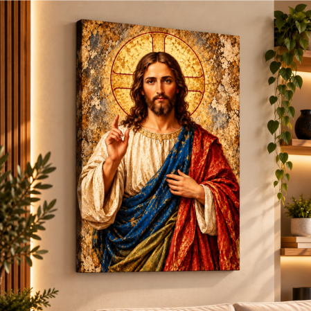 Tablouri canvas - Tablou canvas personalizat pe pânză - Iisus Hristos binecuvântând – Lumina divină