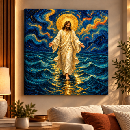 Tablouri canvas - Tablou canvas personalizat pe pânză - Iisus Hristos – Calea spre lumina divină Miracolul credinței – Artă picturală