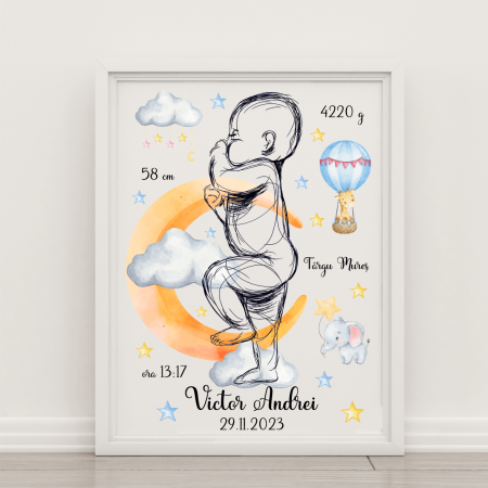 Tablouri A4 personalizate - Tablou personalizat A4 - Nou-Născut