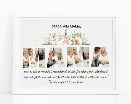 Rame foto - Tablou personalizat A4 - Pentru mamă - Poze - Mesaj