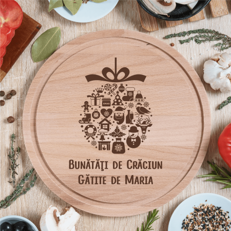 Tocătoare personalizate - Tocător personalizat - Bunătăți de Crăciun