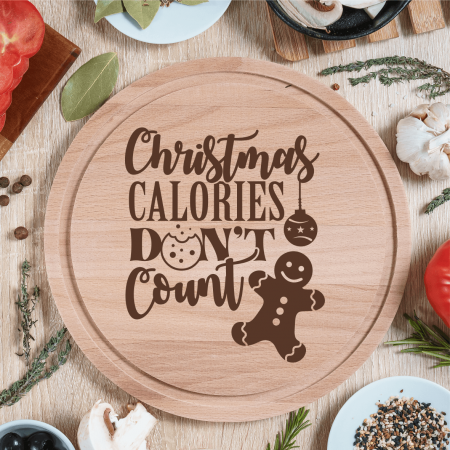 Tocătoare personalizate - Tocător personalizat - Christmas calories don't count