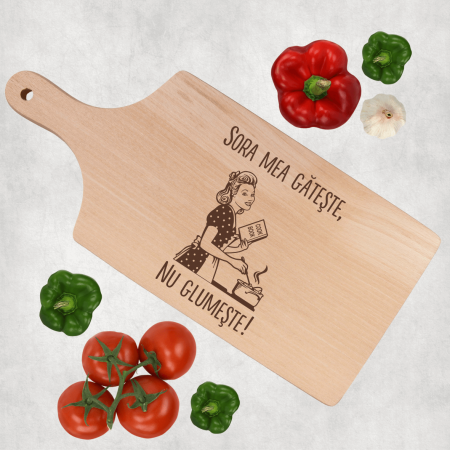 Tocatoare - Tocător personalizat cu mâner - Sora mea gătește