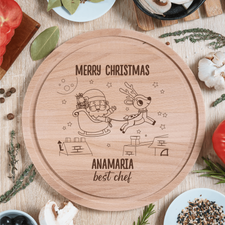 Tocătoare personalizate - Tocător personalizat - Santa & Reindeer