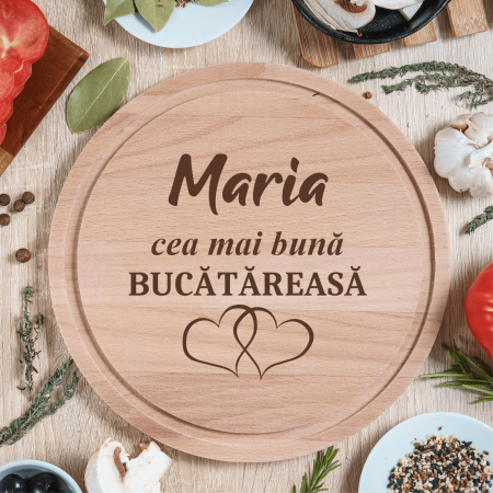 Tocătoare personalizate - Tocător personalizat rotund - Cea mai bună bucătăreasă