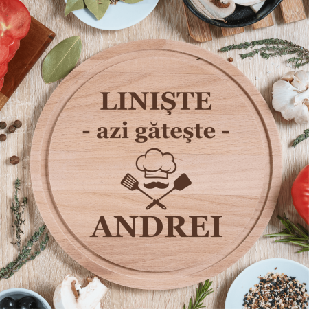 Tocătoare personalizate - Tocător personalizat rotund - LINIȘTE! - Azi gătește ...