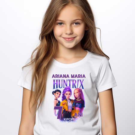 Tricouri personalizate Aniversare - Tricou copil alb personalizat - K-pop Demon Hunters