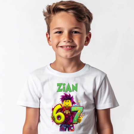 Cadouri pentru copii - Tricou copil personalizat cu nume - Six Seven - M4