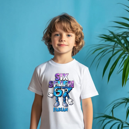 Cadouri pentru copii - Tricou copil personalizat cu nume - Six Seven - M7