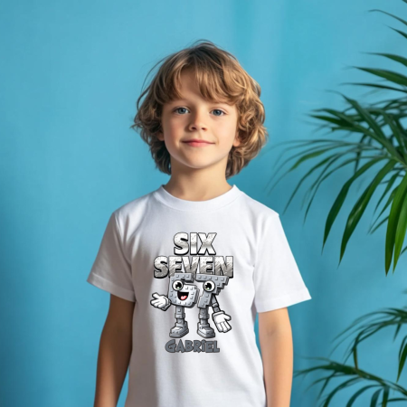 Cadouri pentru copii - Tricou copil personalizat cu nume - Six Seven - M9
