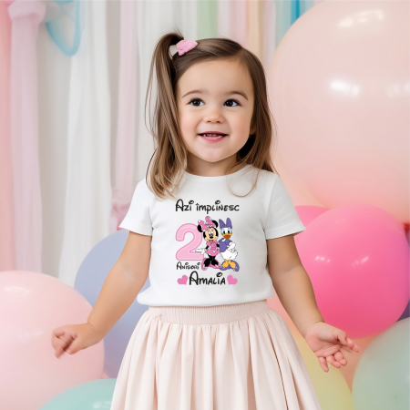 Tricouri personalizate Aniversare - Tricou personalizat aniversare - Minnie și Daisy