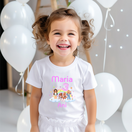 Tricouri aniversare copii - Tricou personalizat aniversare - Roblox - Model fetiță