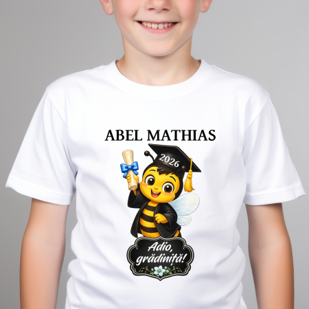 Tricouri - Tricou personalizat copil - Adio, grădiniță - Nume