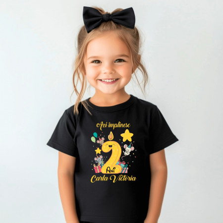 Tricou personalizat copil aniversare - Animăluțe - Model fetiță [1]
