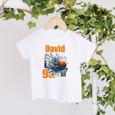 Tricouri aniversare copii - Tricou personalizat copil aniversare - Baschet