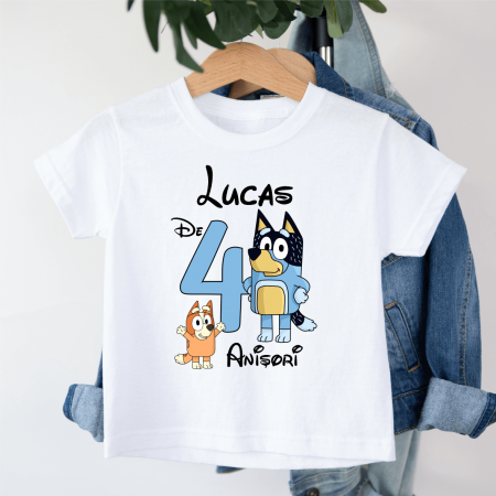 Tricouri aniversare copii - Tricou personalizat copil aniversare - Bluey și Bingo