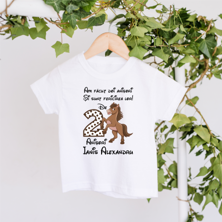 Tricouri personalizate Aniversare - Tricou personalizat copil aniversare - Căluț
