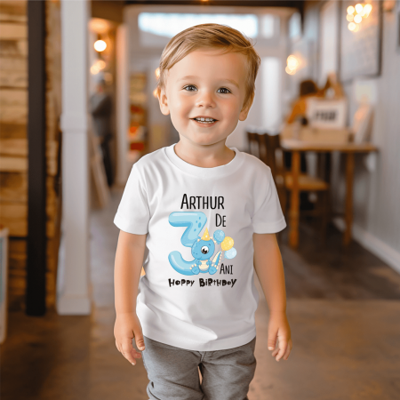 Tricouri personalizate Aniversare - Tricou personalizat copil aniversare - Dino