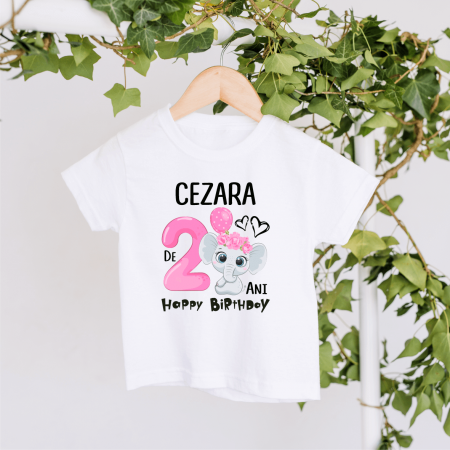 Tricouri personalizate Aniversare - Tricou personalizat copil aniversare - Elefantel