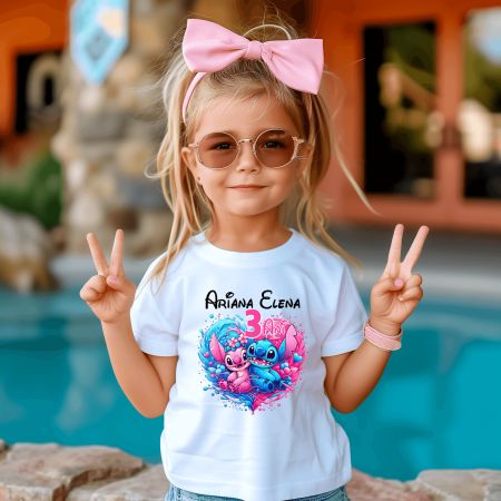 Tricouri personalizate Aniversare - Tricou personalizat copil aniversare - Lilo și Stitch