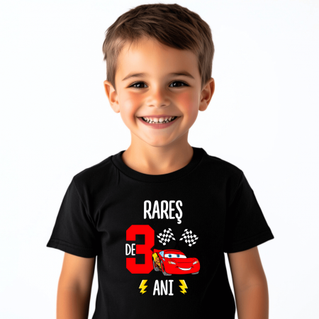 Tricou personalizat copil aniversare - Mașini - Fulger McQueen [1]