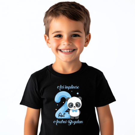 Tricou personalizat copil aniversare - Panda [1]