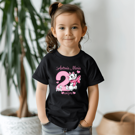 Tricou personalizat copil - Aniversare - Pisicuța Marie [1]