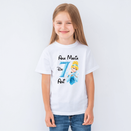 Tricouri personalizate Aniversare - Tricou personalizat copil aniversare - Prințesa Cenușăreasa