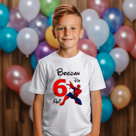 Tricouri personalizate Aniversare - Tricou personalizat copil aniversare - Spiderman