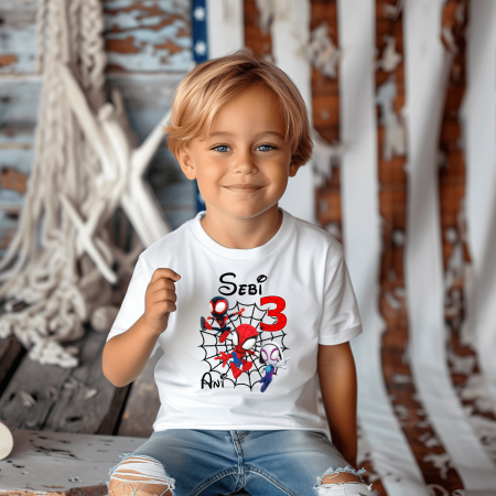 Tricouri aniversare copii - Tricou personalizat copil aniversare - Spidey