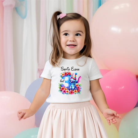 Tricouri aniversare copii - Tricou personalizat copil aniversare - Stitch