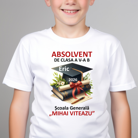 Evenimente - Tricou personalizat copil cu text - Absolvent - M1