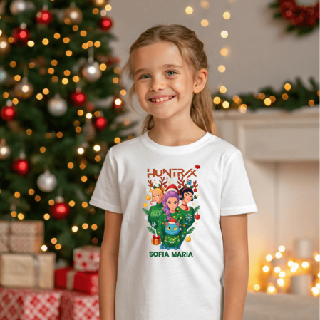 Cadouri de Sărbători - Tricou personalizat copil - Huntrix - Crăciun - M2