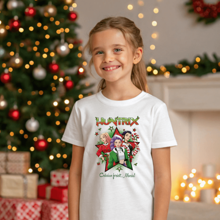 Cadouri de Sărbători - Tricou personalizat copil - Huntrix - Crăciun - M3