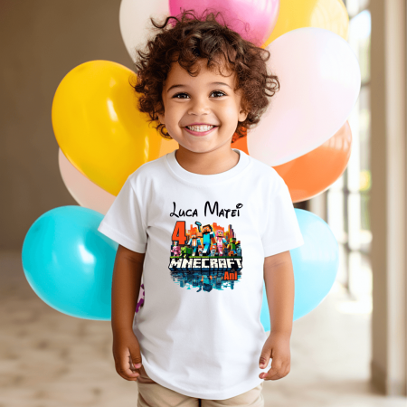 Tricouri aniversare copii - Tricou personalizat copil - Minecraft