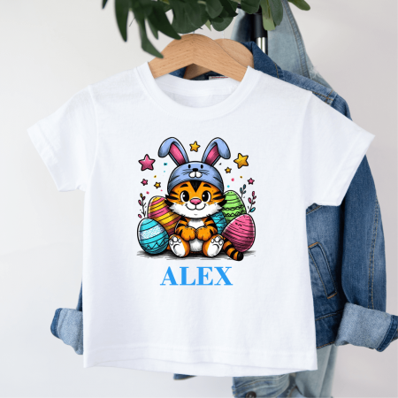 Tricouri personalizate copii Paște - Tricou personalizat copil - Paște - Tigru - Model băiețel