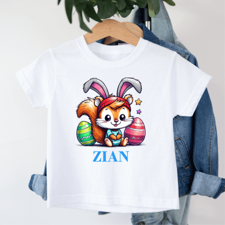Tricouri personalizate copii Paște - Tricou personalizat copil - Paște - Veverița - Model băiețel - M2