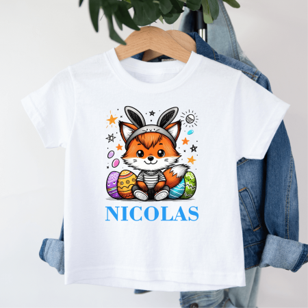 Tricouri personalizate copii Paște - Tricou personalizat copil - Paște - Vulpiță - Model băiețel