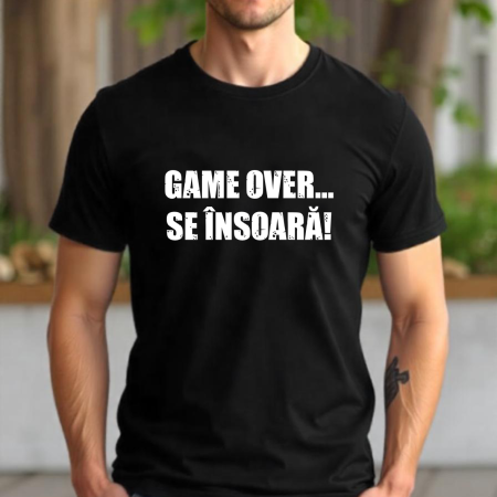 Tricouri personalizate burlăcie - Tricou personalizat - Game over - Se însoară