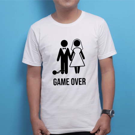 Tricouri personalizate burlăcie - Tricou personalizat petrecerea burlacilor - Mire - Game over - M10